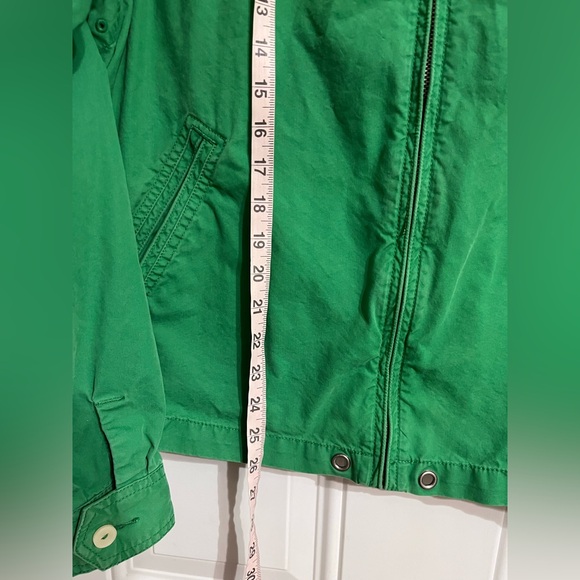 VTG Polo Ralph Lauren Jacket Men's L Green Cotton Blend Blue Pony Full Zip Hood - Picture 7 of 16